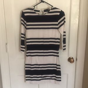 French Connection striped 3/4 sleeve dress